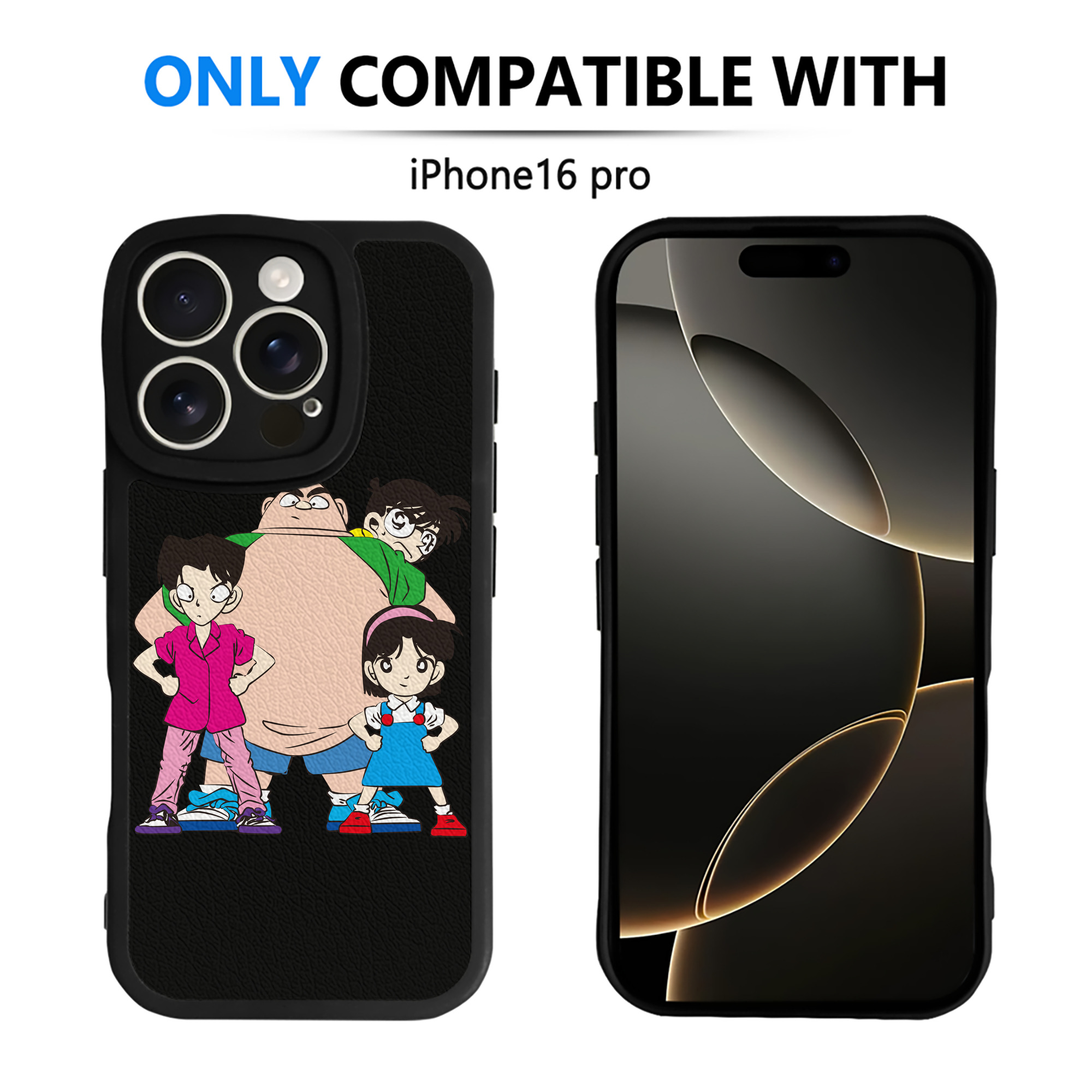 （画像用） 名探偵コナン Detective Conan 【iPhone 16シリーズ対応】シリコンスマホケース（レザー調） 材質：シリコン